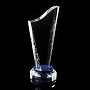 Crystal harp shaped award on blue base Crystal harp shaped award on blue base
