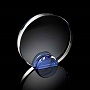Round crystal frame with blue stand Round crystal frame with blue stand